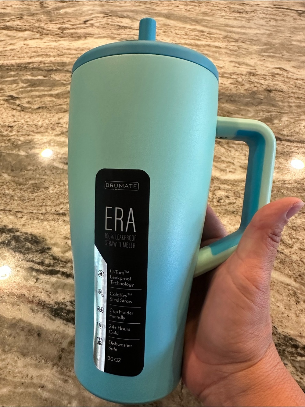 BrüMate ERA 30oz Aqua Straw Tumbler with Handle